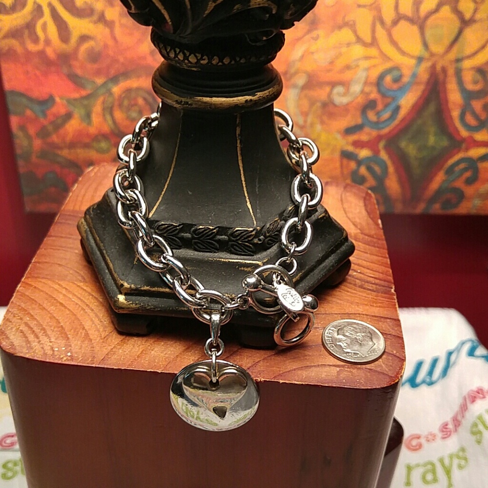 Cookie Lee heart charm bracelet